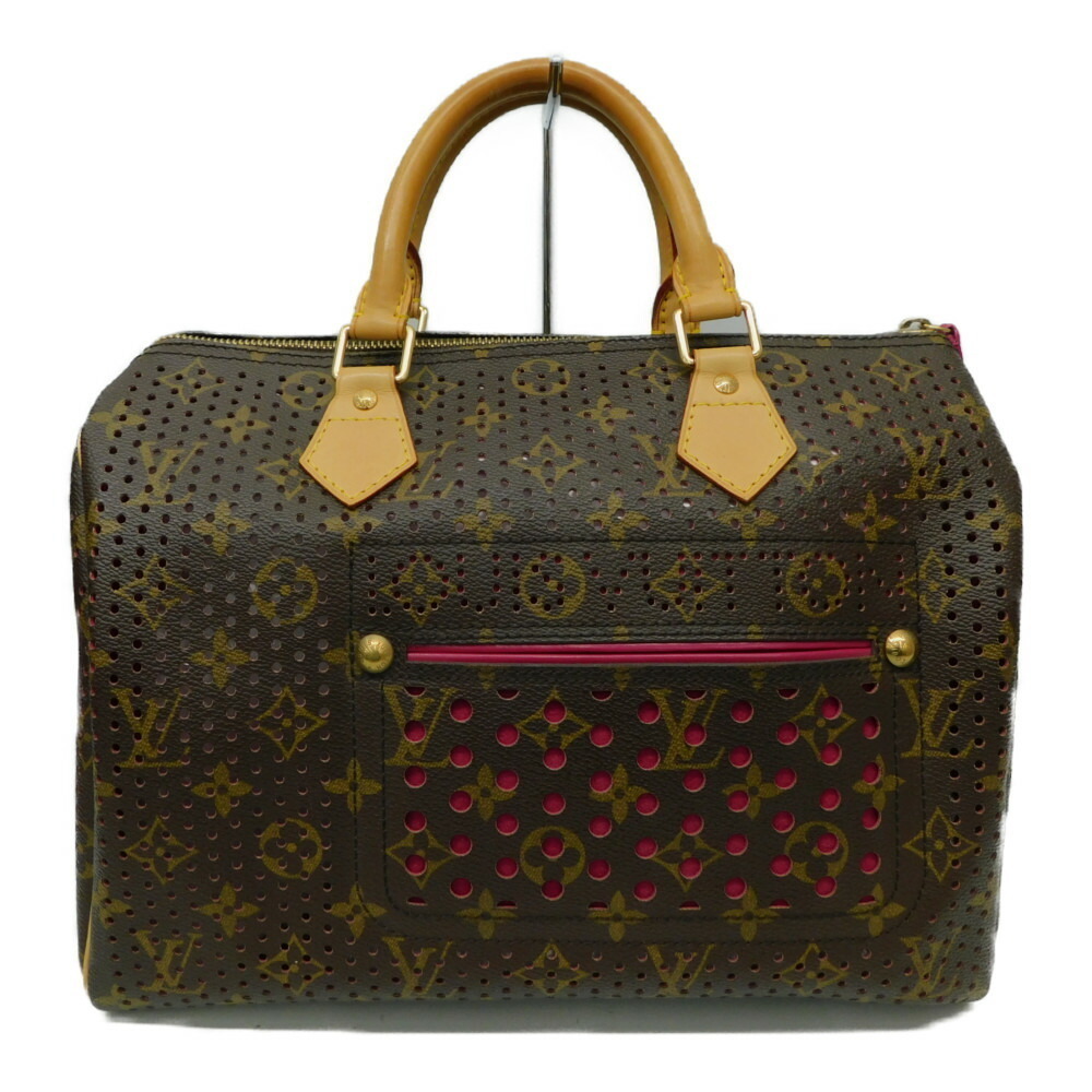 Louis Vuitton Speedy Monogram Perforated Bag Brown Pink Canvas Leather